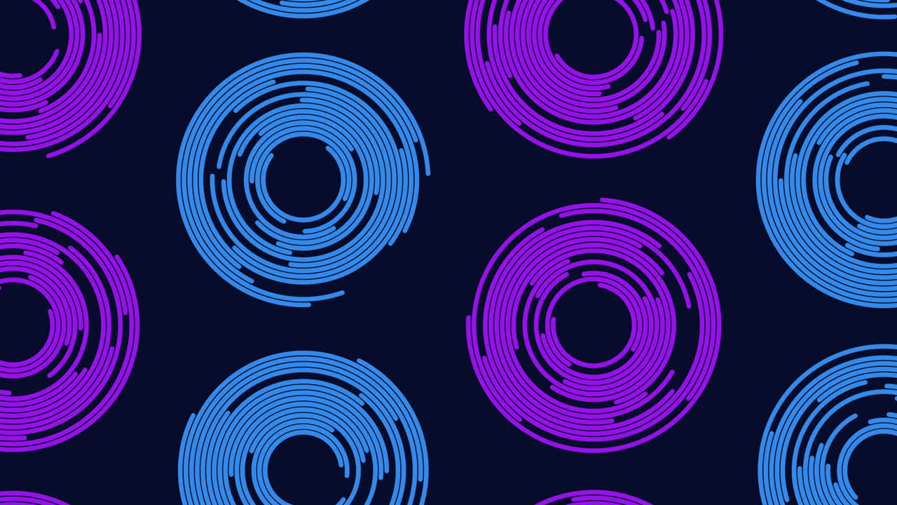 patrón radiante círculos rojos y amarillos sobre un fondo negro