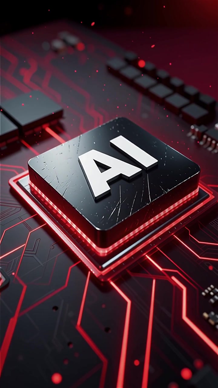Futuristic AI Chip Motherboard Technology Background