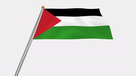 loop video of palestine flag  fluttering in the wind, slow motion video of 4k , with alpha channel