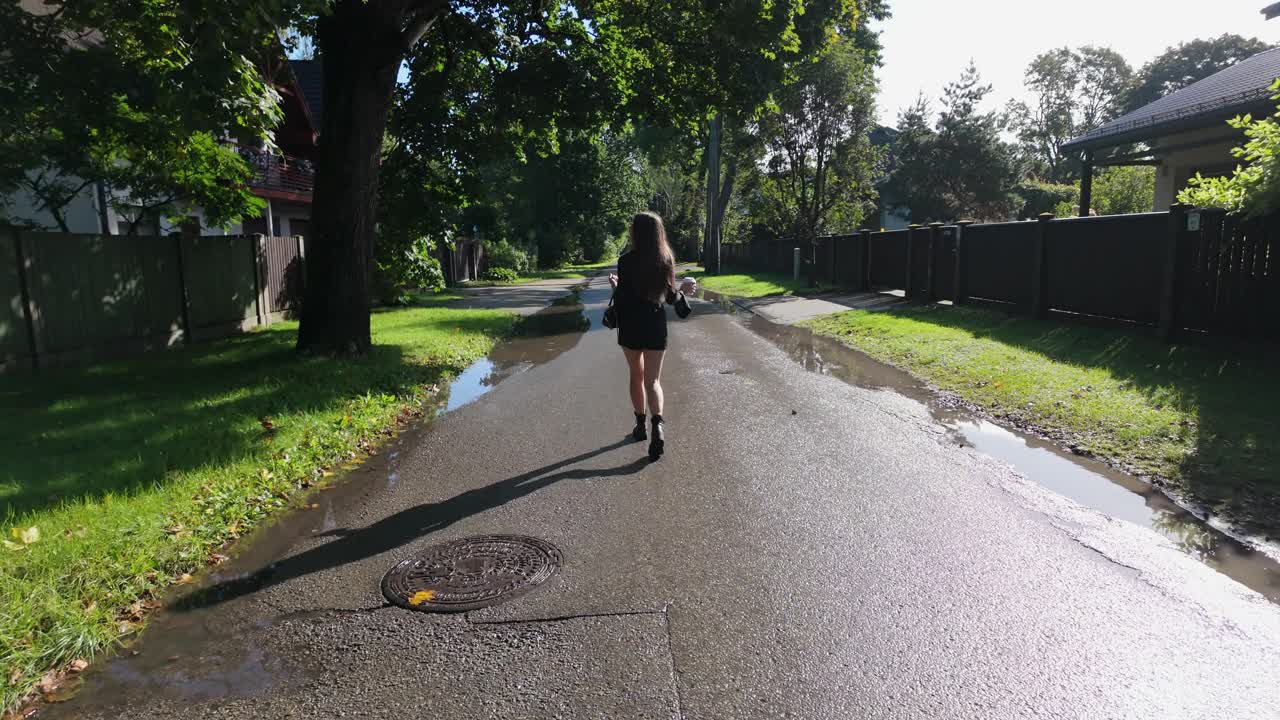 Wet road shining under sunlight, transformation and new emotional start