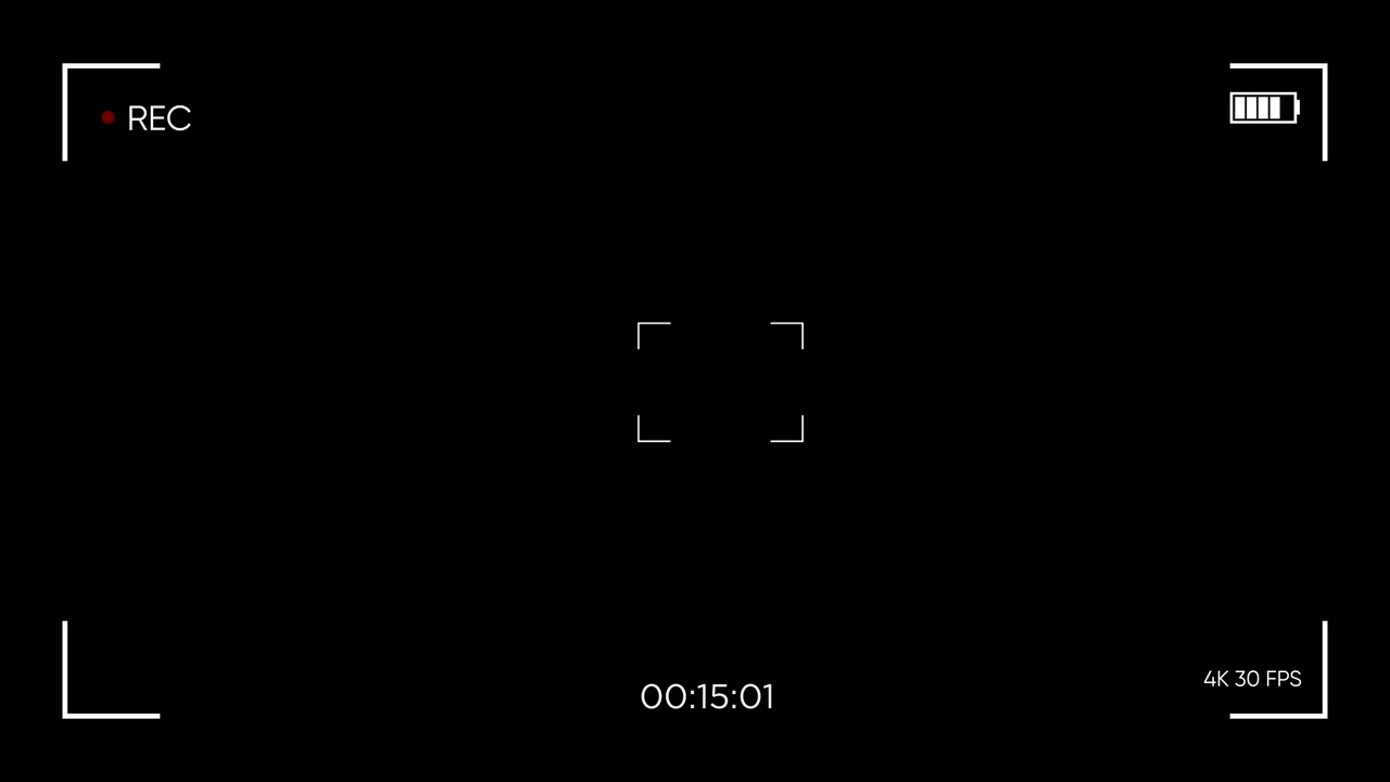 Camera Recording Interface Overlay with REC, Timecode, and 4K 30 FPS