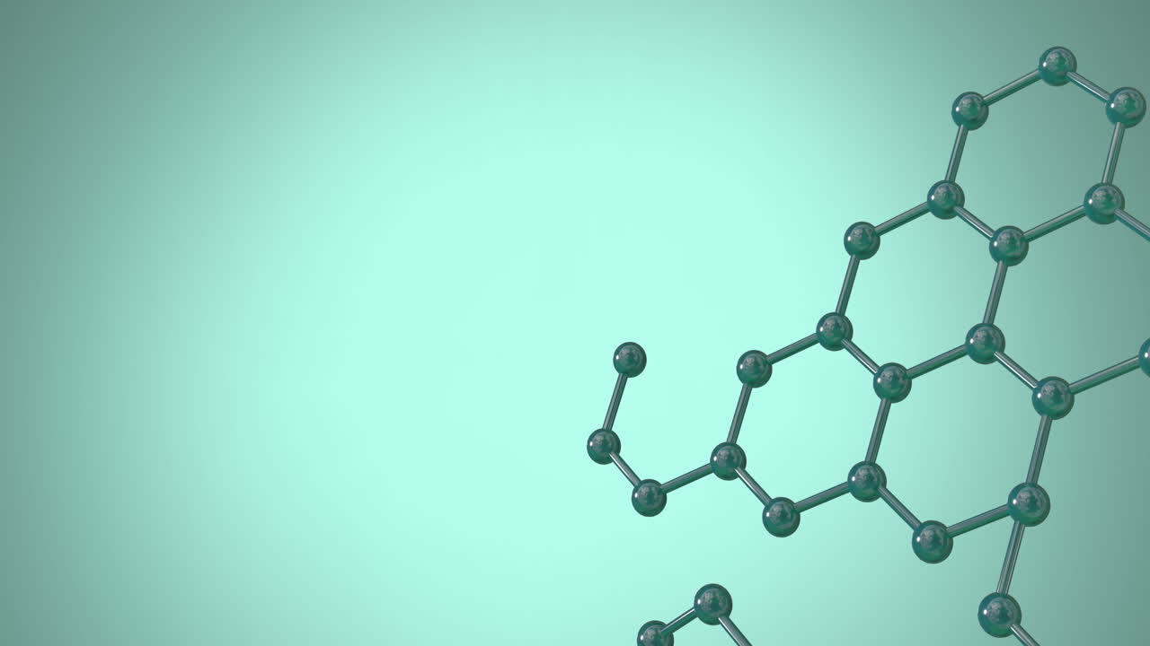 animación de micro 3d de moléculas en fondo verde