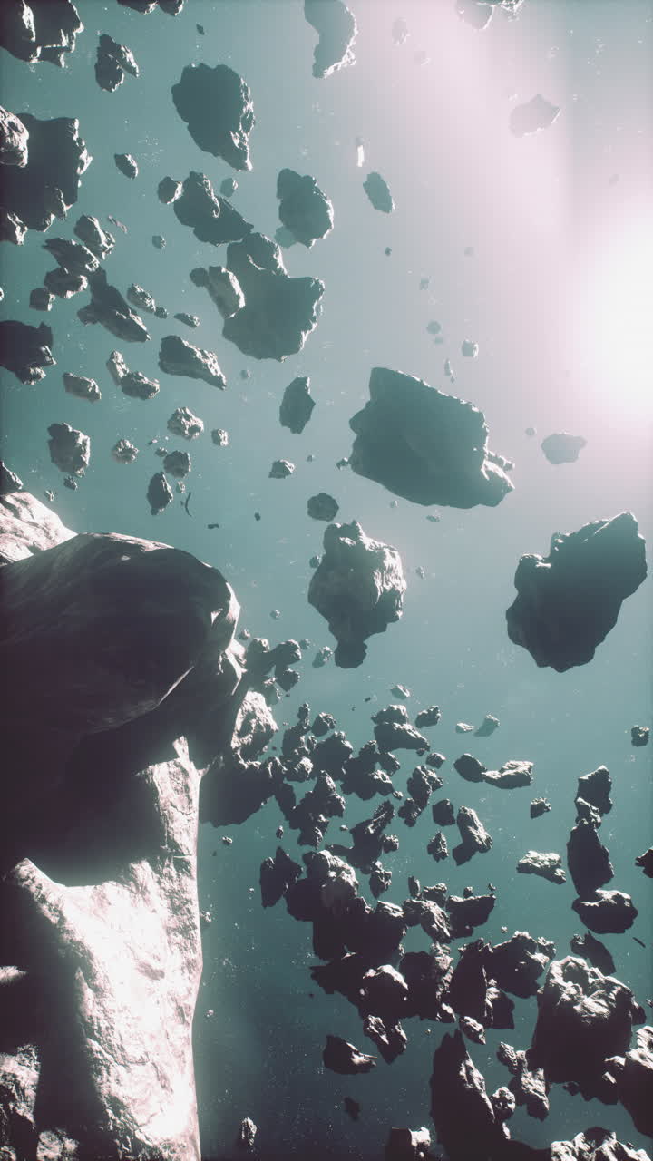 una vista impresionante de un campo de asteroides en el espacio profundo