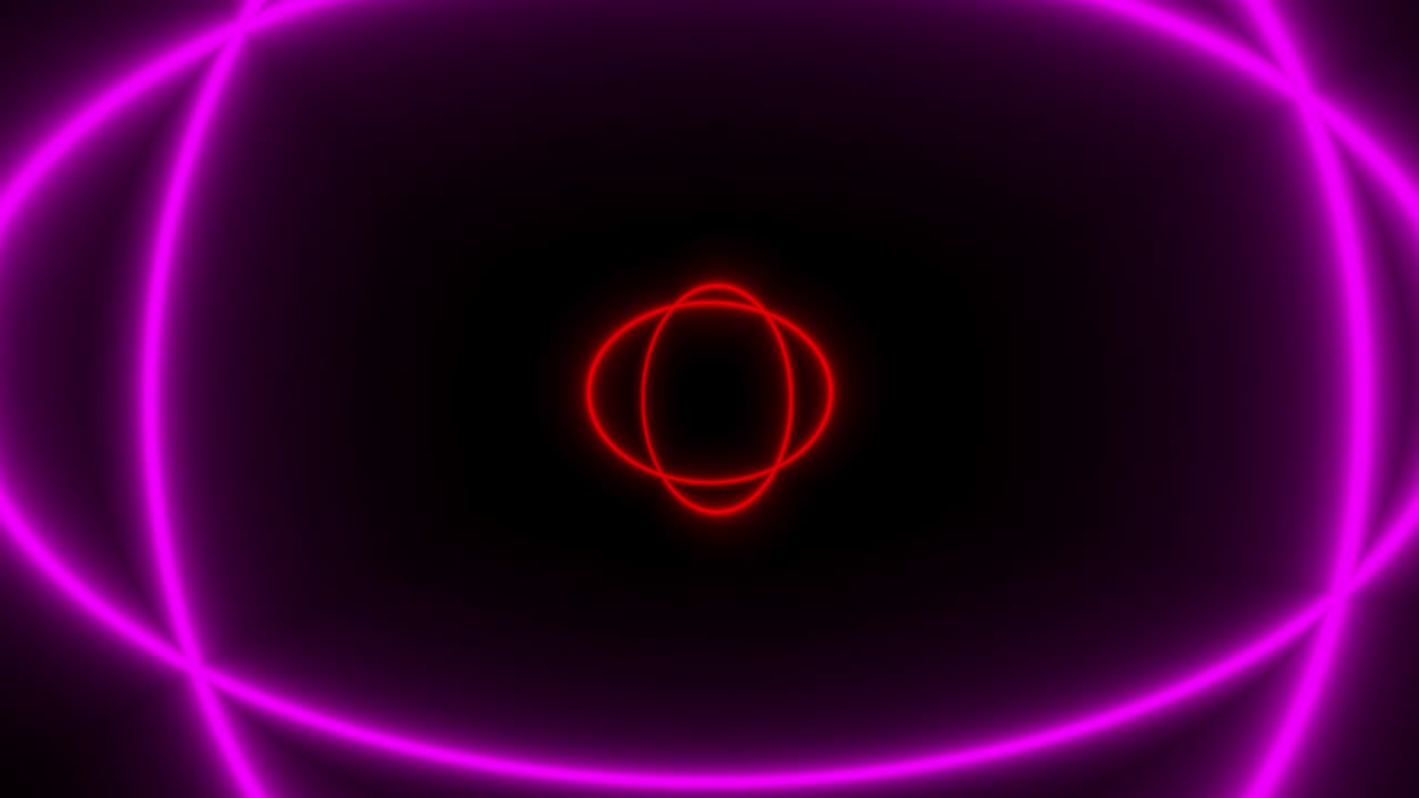 círculos de neón de colores brillantes están en el espacio, fondo de renderizado 3d abstracto, telón de fondo generado por computadora