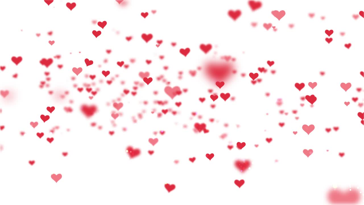 런타인 데이에 빨간 심장을 움직이는 4k