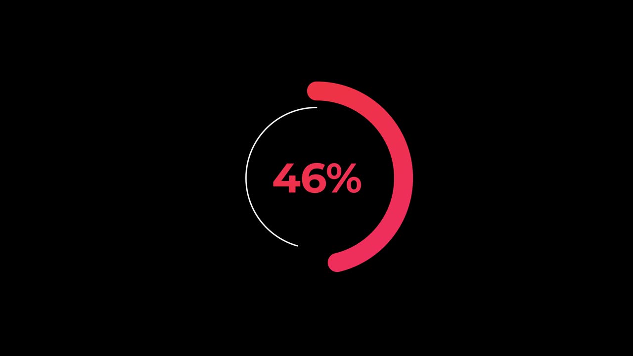 Circle percentage Loading Transfer Download Animation 0-50% in Red science effect.