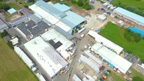 Aerial view of goods warehouse