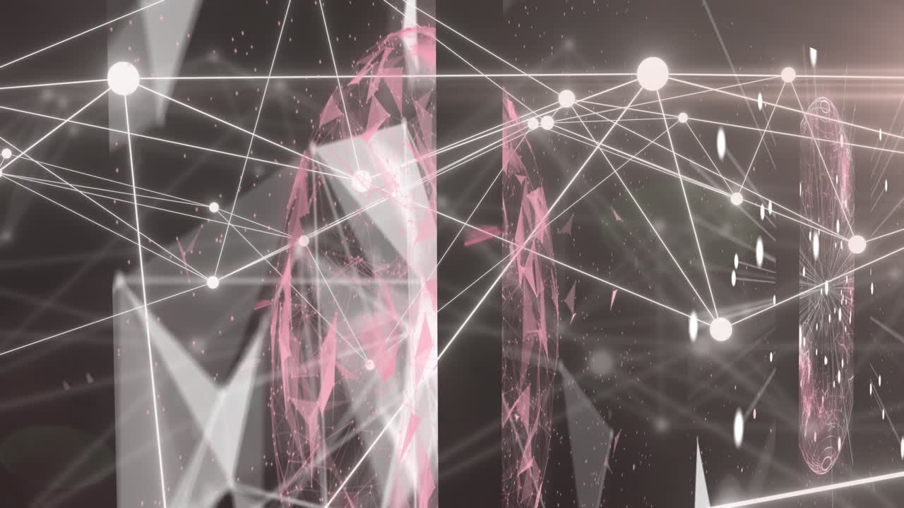 스크린을 통해 데이터 및 연결 네트워크의 애니메이션