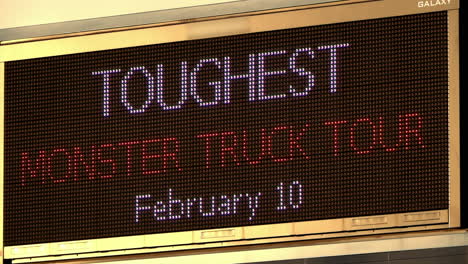 electronic sign announcing shows at the casper event center in wyoming