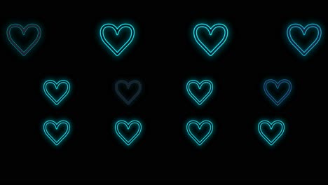 neon blue hearts pattern