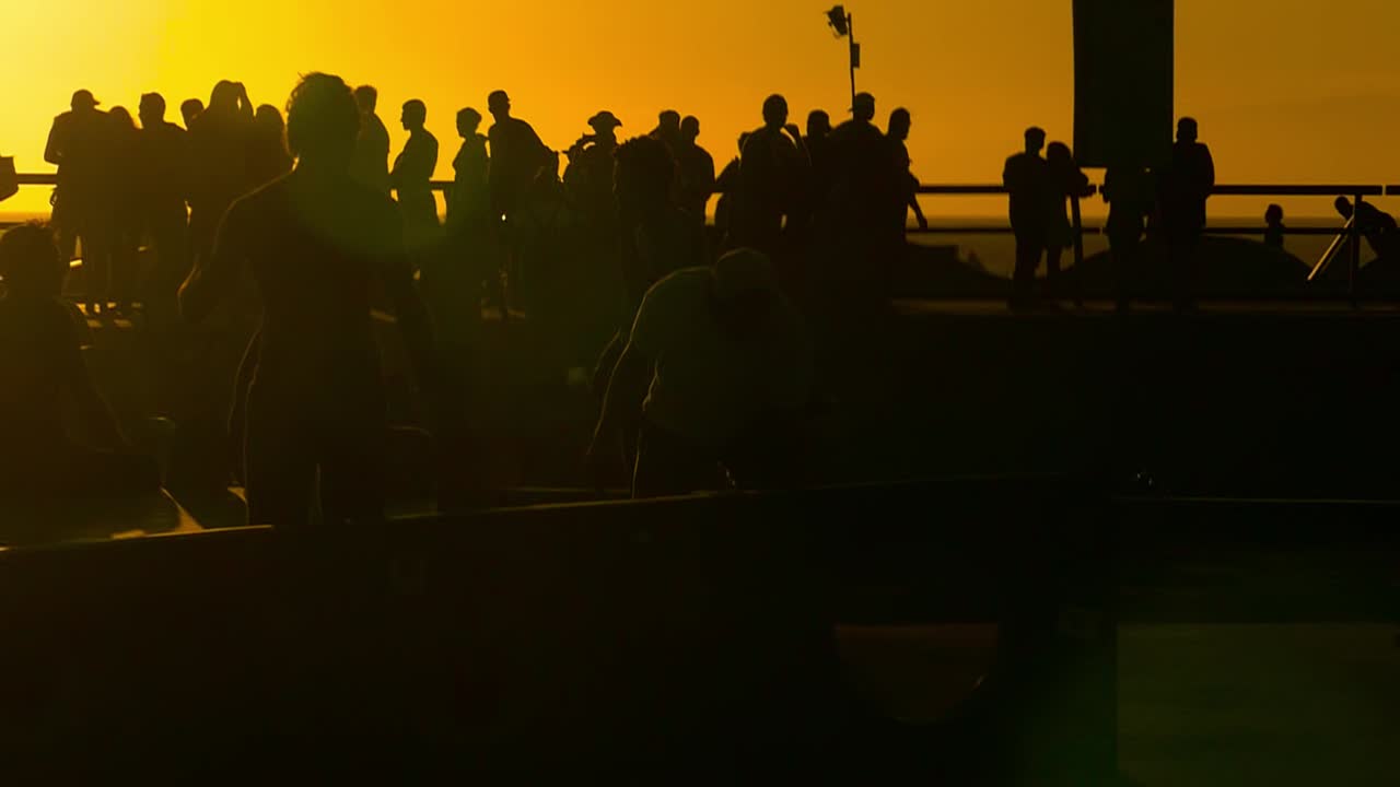 Sunset Crowd Silhouette