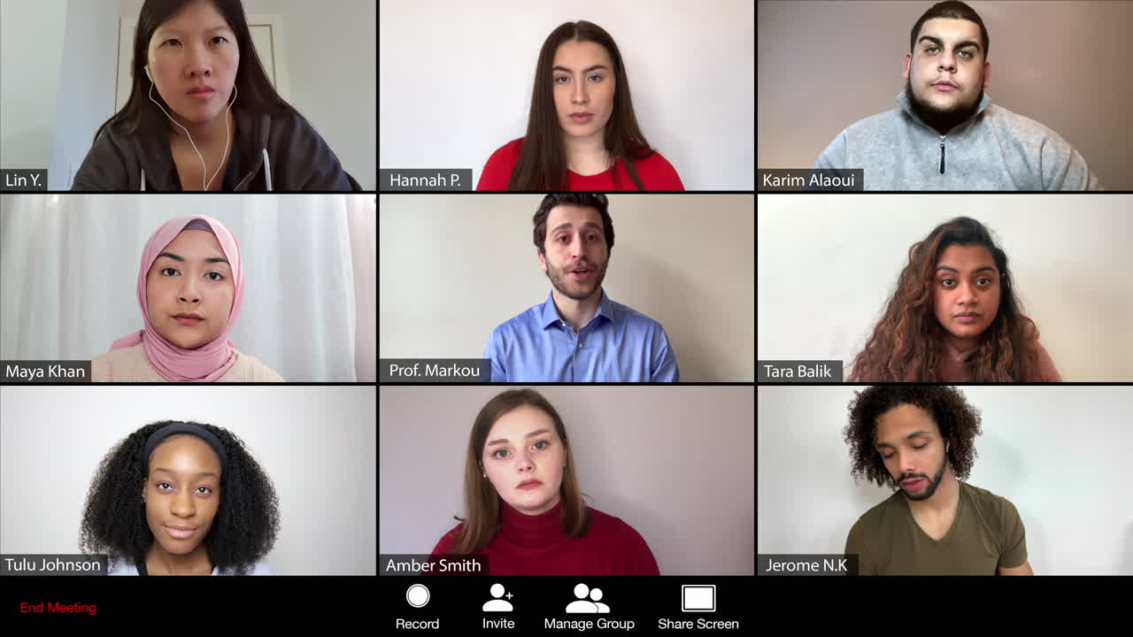 대학 학생들을 온라인으로 가르치는 교수