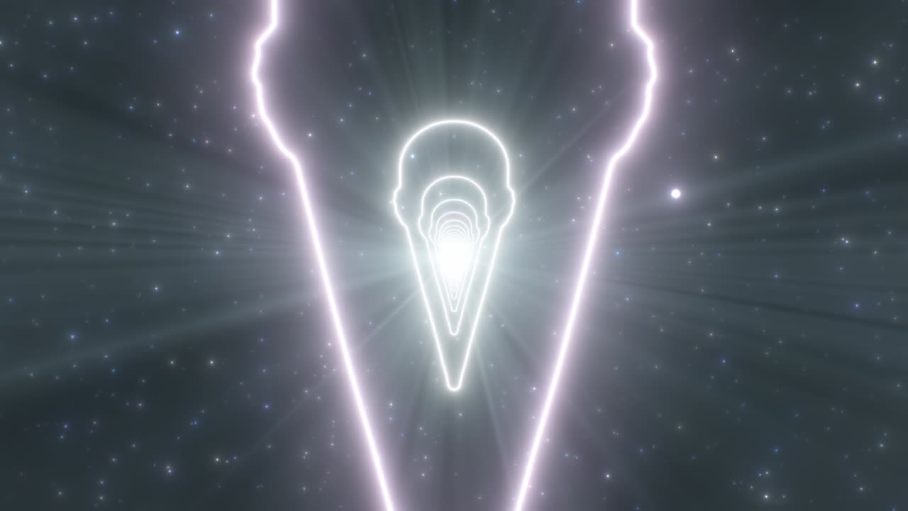 아이스크림 여름 차가운 치료 모양 윤 반이는 네온 조명 터널 - 4k 원활한 vj 루프 모션 배경 애니메이션