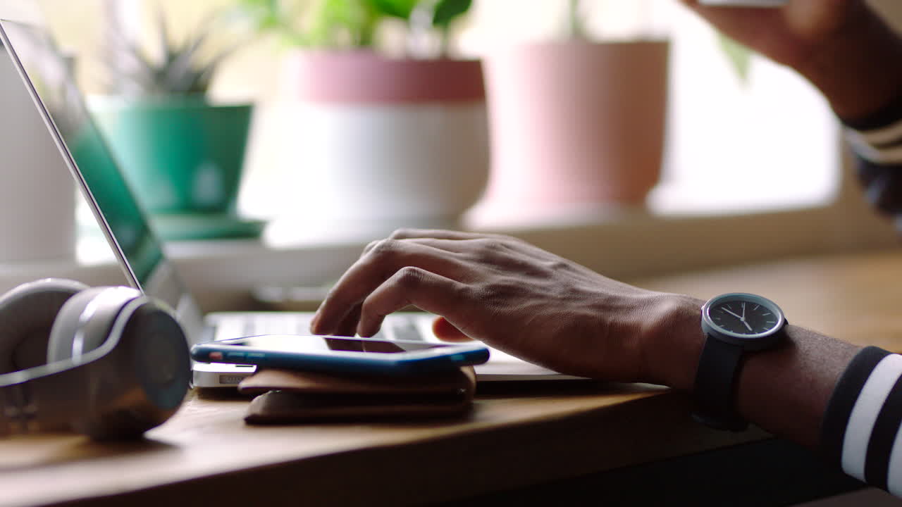 Person working on a laptop at home