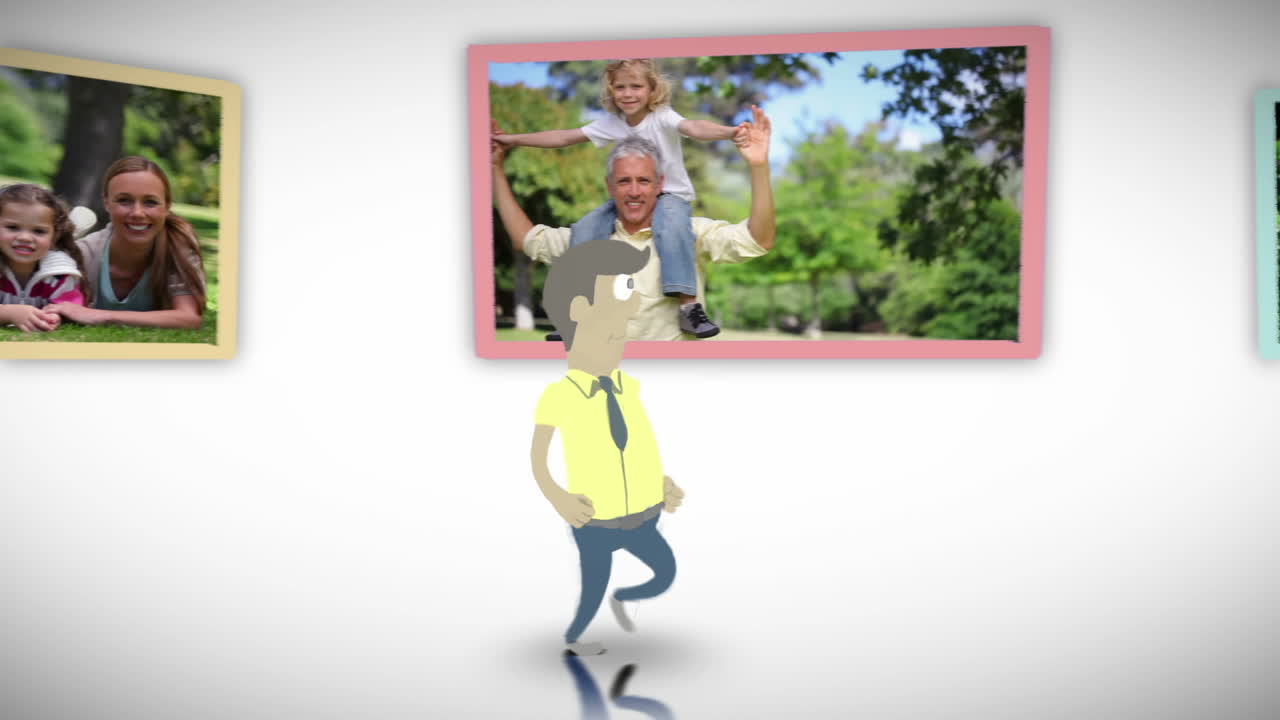 videos familiares en un parque contra un fondo blanco