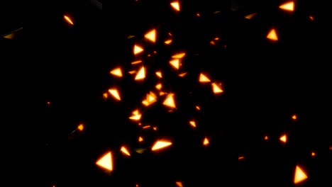 fondo abstracto con partículas y formas de oro