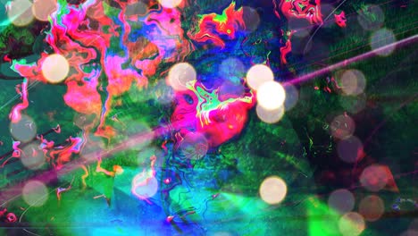 mancha de aceite de arco iris con ondas de color iridescente que reflejan la luz - animación de fondo de movimiento de bucle sin costuras de 4k