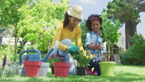 family gardening together