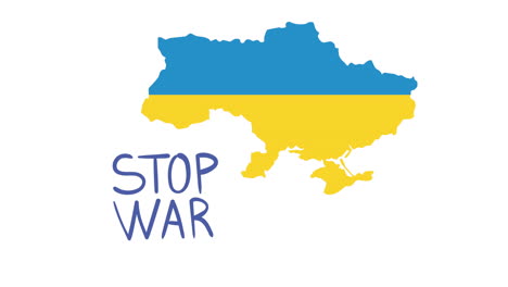 ukraine stop war lettering with map