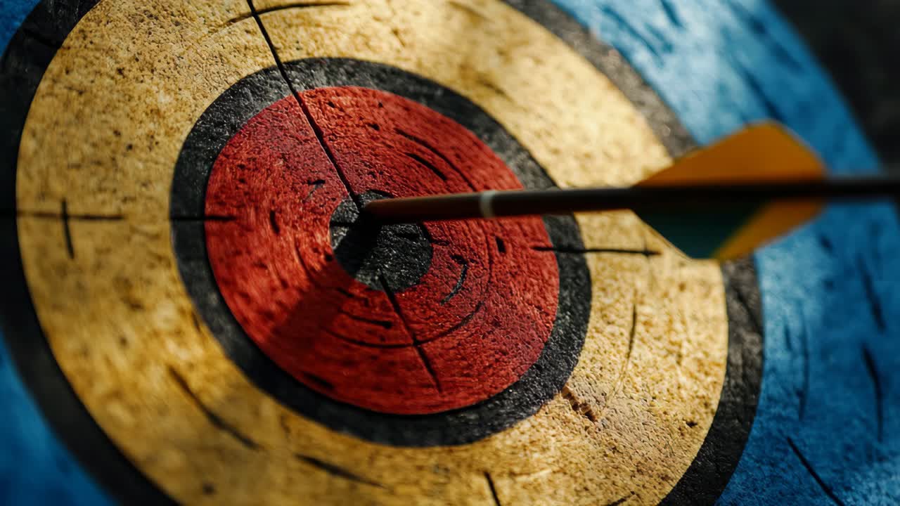 Arrow in the center of a target