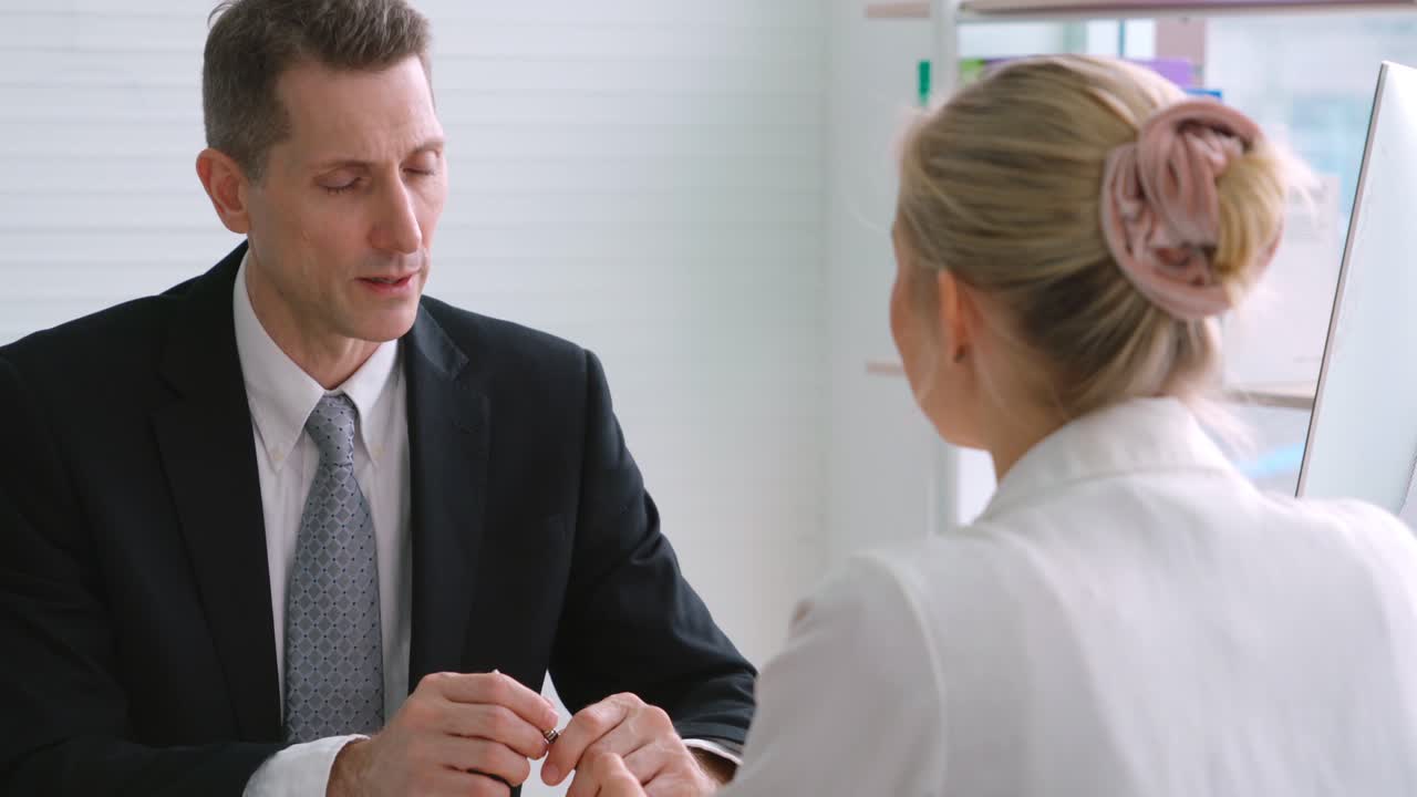 Job seeker in job interview meeting with manager