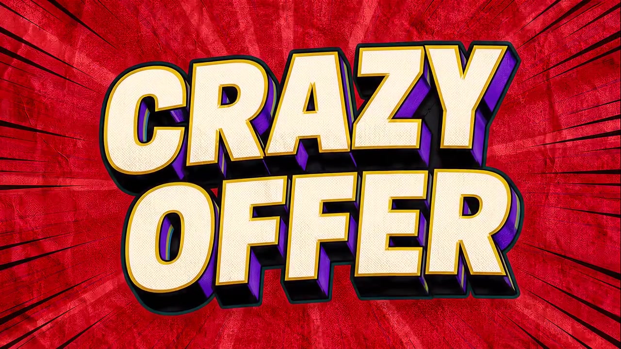 Grafica Testo Animata Offerta Pazzesca Stile Fumetto