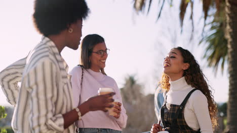 students, conversation and college with friends
