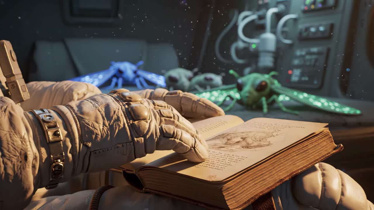 Astronaut Studying Moths in Space