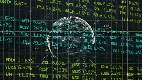 animación de datos financieros y gráficos en todo el mundo con conexiones