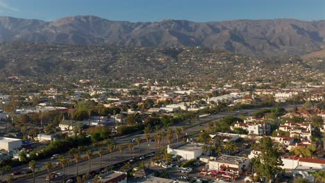 aerial view of the santa ynez mountains and the pacific coast highway, in santa barbra, california