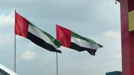 cinematic video of multiple flags of palestine flying in the wind to support the countries efforts in the war against hamas terrorists