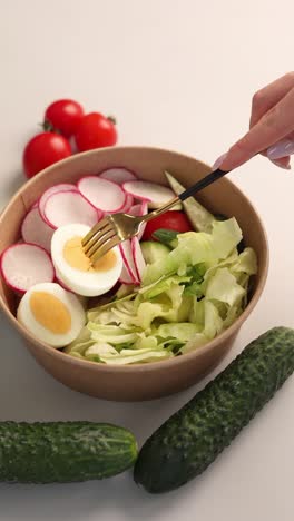 healthy salad with fork