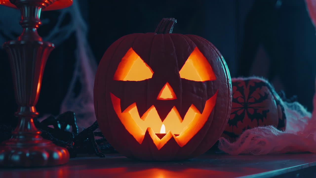 Glowing Jack-O-Lantern Halloween Decoration