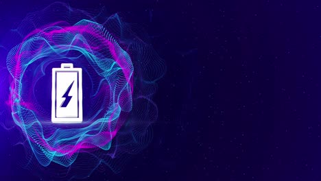 abstract battery icon with futuristic background