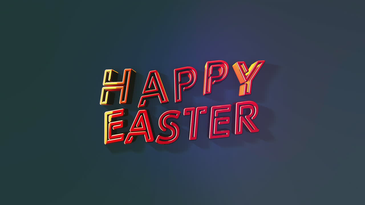 Insegna al neon diagonale "Buona Pasqua" in rosso e blu vivaci
