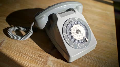 old telephone on table