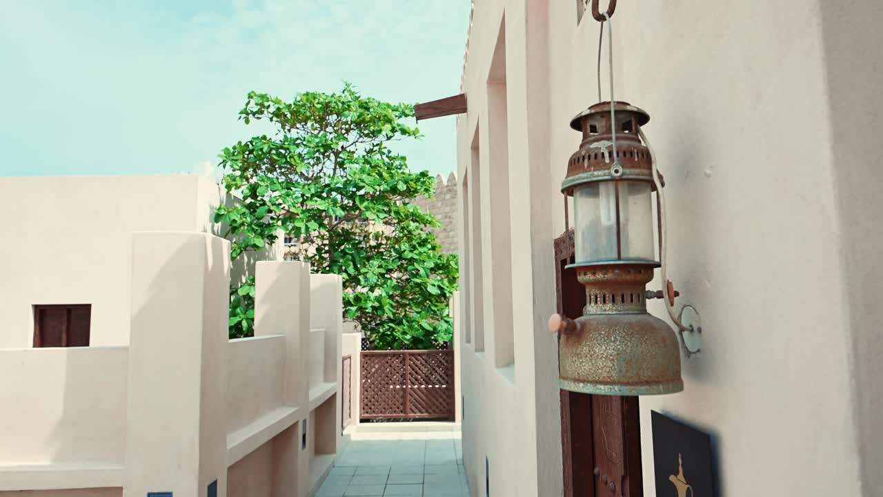 An internal view of a historic Arab house inside Sharjah Fort, also called Al Hisn Fort, in Sharjah, UAE