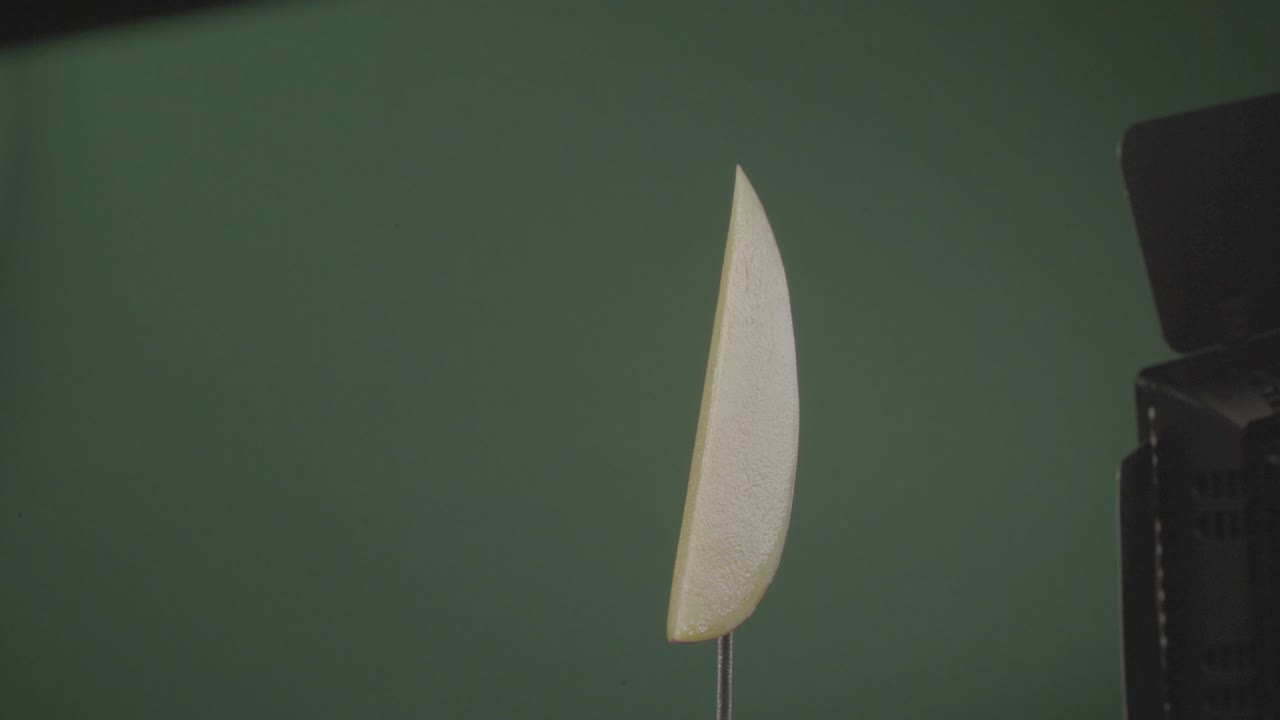 크로마 키를 위해 녹색 화면에 루프와 함께 회전하는 망고