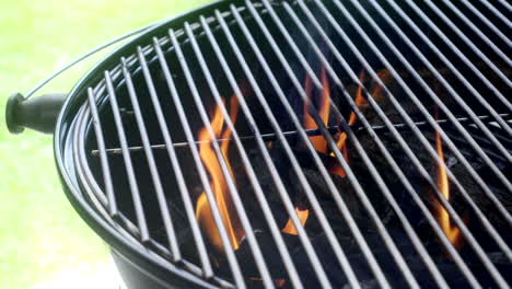 detail shot, heating up grill for grilling