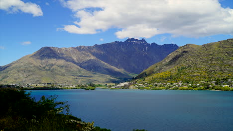 clouds moving over the mountain range at south island in new zealand