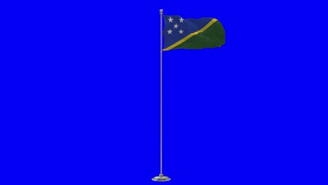 islas salomón ilustración 3d de la bandera ondeando en un poste con llave de croma