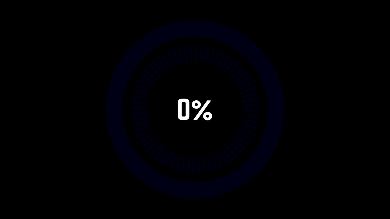 infographics circular graph with 0 to 100 percentage increasing blue