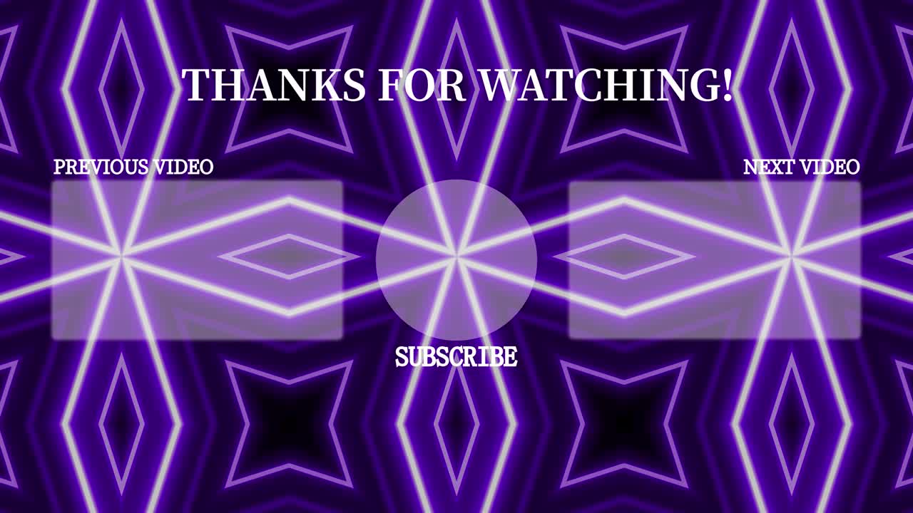 Neon sign pattern end card ending screen motion graphics