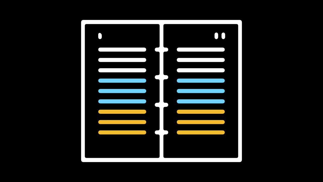 Tax Book Line Icon Animation with Alpha