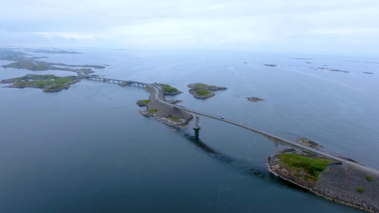 대서양 도로 항공 영상 노르웨이