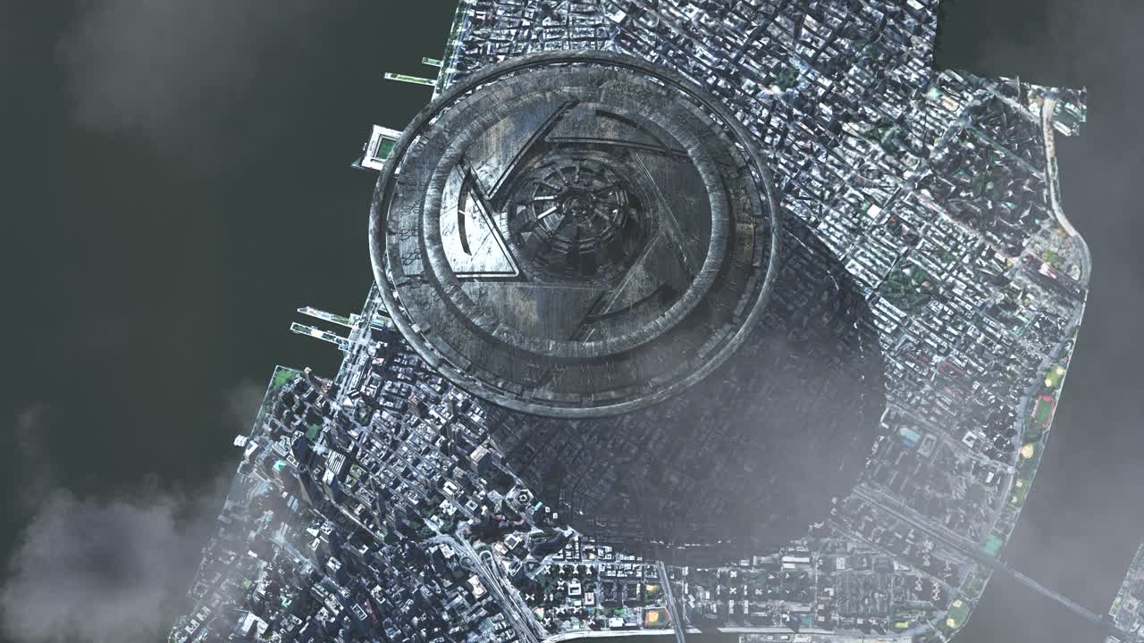 Futuristic Cityscape with a Unique Structure