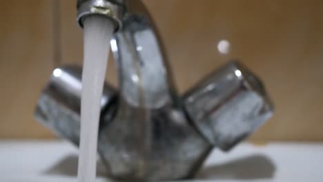 running water from a faucet