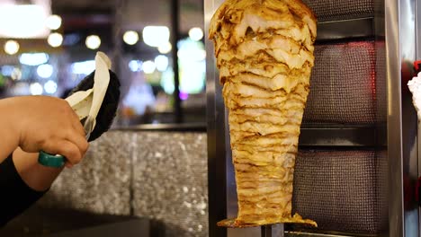 vendor prepares shawarma at ao nang market