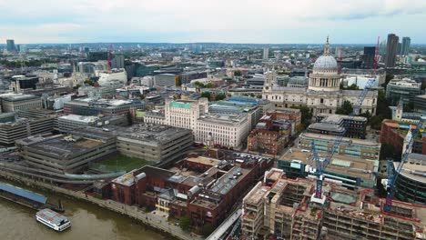 aerial hyperlapse, downtown london uk buildings, st