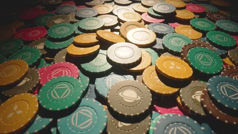 Pile of Colorful Poker Chips